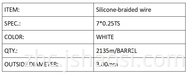 Silicone-braided wire white